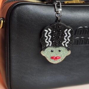 Frankenstein Bride Beaded Bag Charm